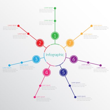 Çeşitli işlem adımları ayrıntılı raporlar için vektör Infographic Şablonlar.