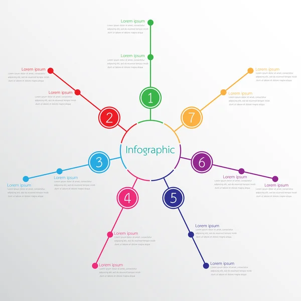 Φορέα infographic πρότυπα για λεπτομερείς εκθέσεις από τα διάφορα στάδια. — Διανυσματικό Αρχείο