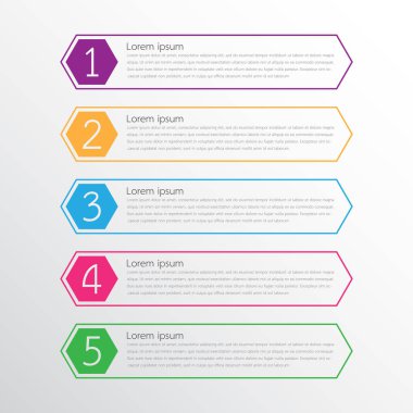 Çeşitli işlem adımları ayrıntılı raporlar için vektör Infographic Şablonlar.