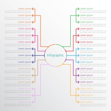 Çeşitli işlem adımları ayrıntılı raporlar için vektör Infographic Şablonlar.