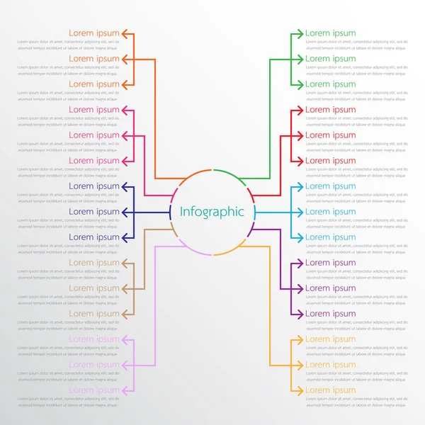 Wektora infographic szablony dla szczegółowych raportów z różnych etapów procesu. — Wektor stockowy