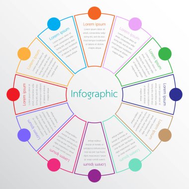 Çeşitli işlem adımları ayrıntılı raporlar için vektör Infographic Şablonlar.