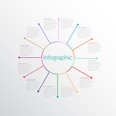 Çeşitli işlem adımları ayrıntılı raporlar için vektör Infographic Şablonlar.