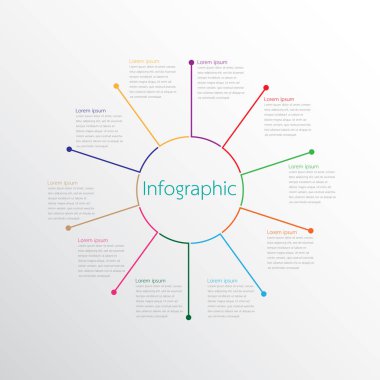 Çeşitli işlem adımları ayrıntılı raporlar için vektör Infographic Şablonlar.