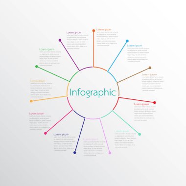 Çeşitli işlem adımları ayrıntılı raporlar için vektör Infographic Şablonlar.