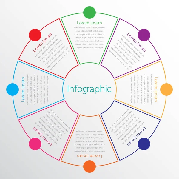 Φορέα infographic πρότυπα για λεπτομερείς εκθέσεις από τα διάφορα στάδια. — Διανυσματικό Αρχείο