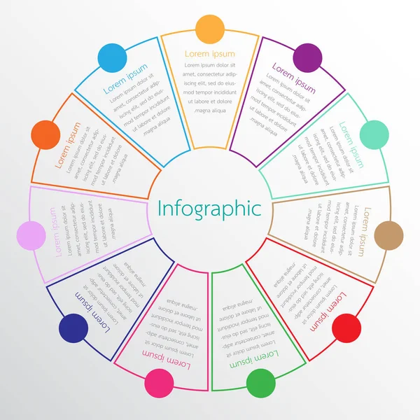 Modèles d'infographie vectorielle pour les rapports détaillés des différentes étapes du processus . — Image vectorielle