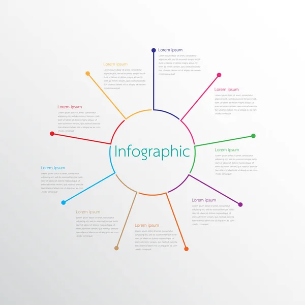 Modèles d'infographie vectorielle pour les rapports détaillés des différentes étapes du processus . — Image vectorielle