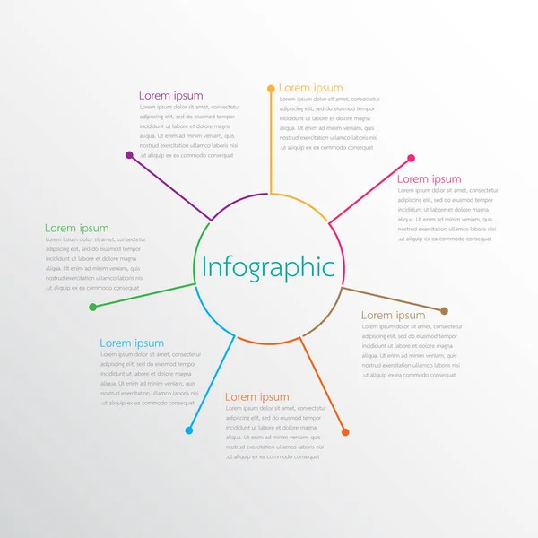 Modelos infográficos vetoriais para relatórios detalhados das várias etapas do processo . — Vetor de Stock