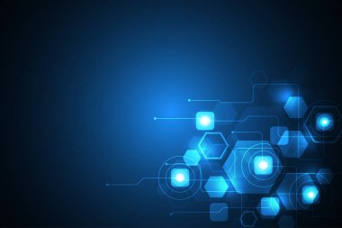 Vektör soyut arka planı teknoloji ve teknoloji kavramlarının yeniliklerini gösterir.