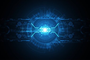 Vektör soyut arka planı teknoloji ve teknoloji kavramlarının yeniliklerini gösterir.