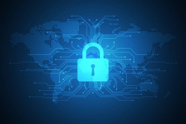 Vektör arka plan teknoloji güvenlik kavramı.