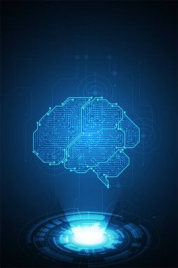 Vektör teknoloji elektronik beyin.