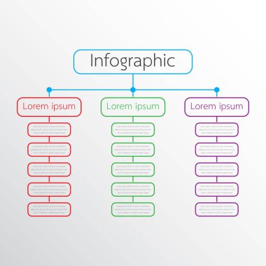 Detaylı raporlar için kullanılan vektör bilgi şablonları. Üç başlık.
