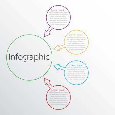Detaylı raporlar için kullanılan vektör bilgi şablonları. 4 konunun hepsi.
