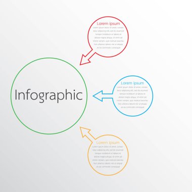 Detaylı raporlar için kullanılan vektör bilgi şablonları. Üç başlık.