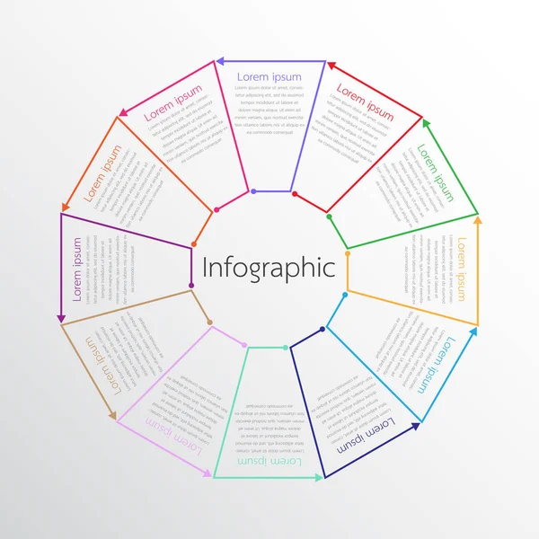 Vector infografische sjablonen gebruikt voor gedetailleerde rapporten. Alle 12 onderwerpen. — Stockvector