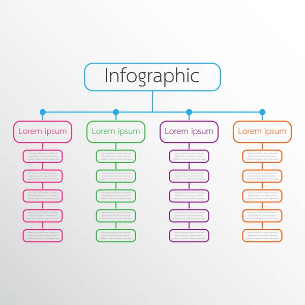 Vector infographic templates used for detailed reports. All 4 topics. — Stock Vector