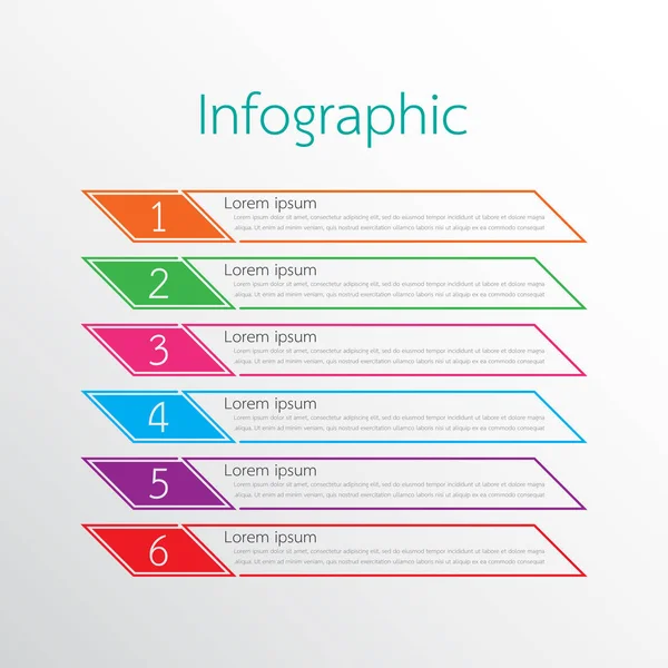Modèles d'infographie vectorielle utilisés pour les rapports détaillés. Tous les 6 sujets . — Image vectorielle