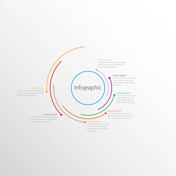 Szablony infograficzne wektorowe wykorzystywane do szczegółowych raportów. Wszystkie 7 tematów. — Wektor stockowy