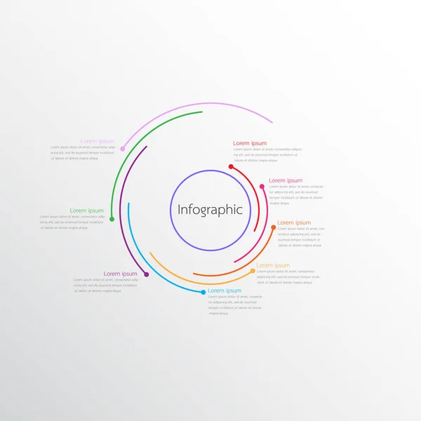 Vektor-Infografik-Vorlagen für detaillierte Berichte. Alle 8 Themen. — Stockvektor