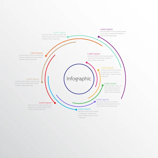 Szablony infograficzne wektorowe wykorzystywane do szczegółowych raportów. Wszystkie 10 tematów. — Wektor stockowy