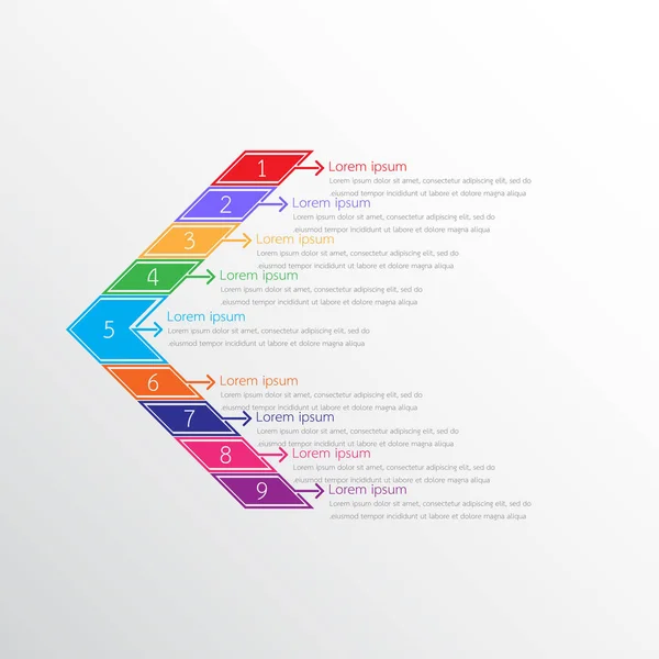 Διανυσματικά infographic πρότυπα που χρησιμοποιούνται για λεπτομερείς αναφορές. Και τα 9 θέματα. — Διανυσματικό Αρχείο
