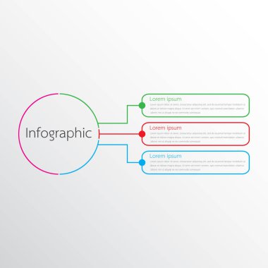 Detaylı raporlar için kullanılan vektör bilgi şablonları. Üç başlık.