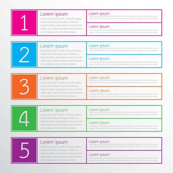 Vector infographic templates used for detailed reports. All 5 topics.