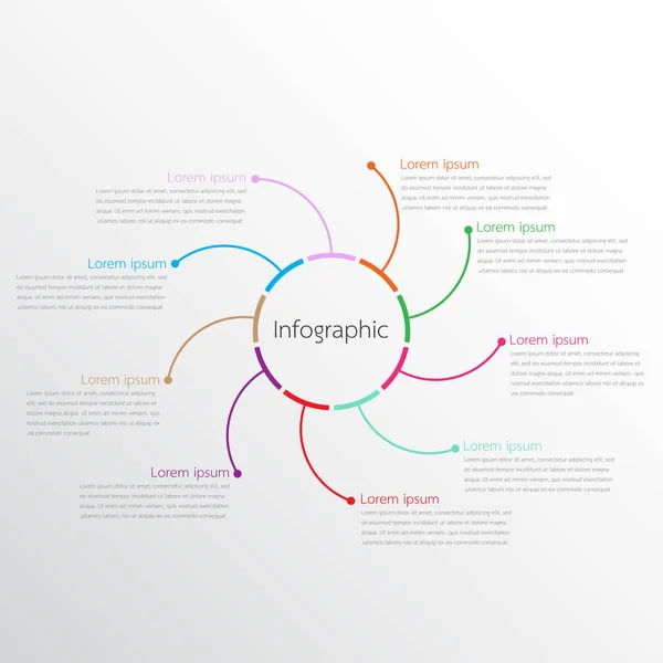 Modelli infografici vettoriali utilizzati per le relazioni dettagliate. Tutti e 9 gli argomenti . — Vettoriale Stock