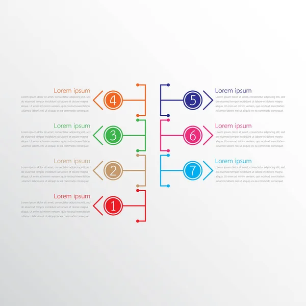 Vektor-Infografik-Vorlagen für detaillierte Berichte. Alle 7 Themen. — Stockvektor