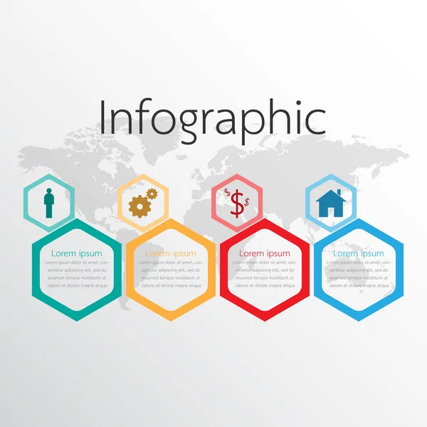 Vektor-Infografik-Vorlagen für detaillierte Berichte. Alle 4 Themen. — Stockvektor