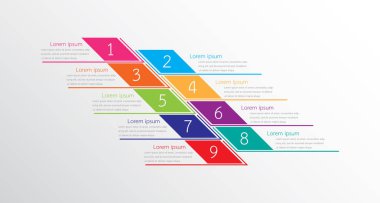 Detaylı raporlar için kullanılan vektör bilgi şablonları. Tüm 9 başlık.