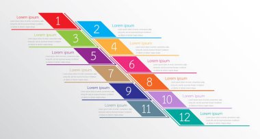 Detaylı raporlar için kullanılan vektör bilgi şablonları. 12 konunun hepsi.