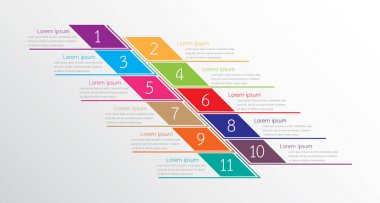 Detaylı raporlar için kullanılan vektör bilgi şablonları. Tüm 11 başlık.