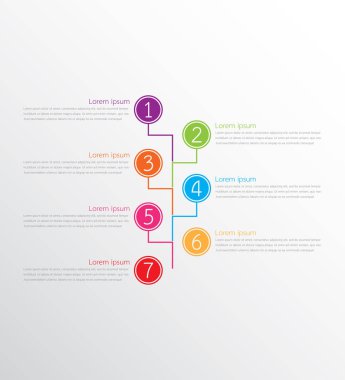 Detaylı raporlar için kullanılan vektör bilgi şablonları. 7 konunun hepsi.