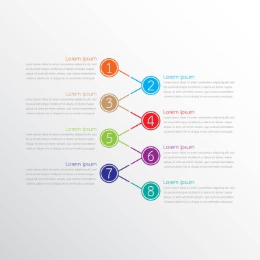 Detaylı raporlar için kullanılan vektör bilgi şablonları. 8 konunun hepsi.