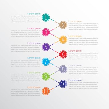 Detaylı raporlar için kullanılan vektör bilgi şablonları. Tüm 11 başlık.