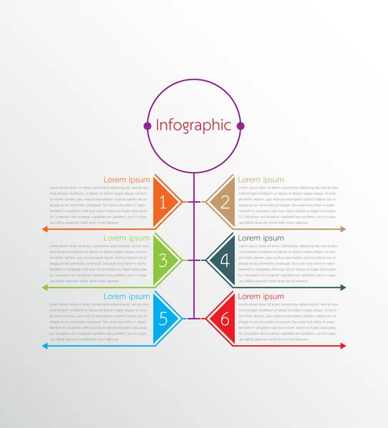 Modèles d'infographie vectorielle utilisés pour les rapports détaillés. Tous les 6 sujets . — Image vectorielle