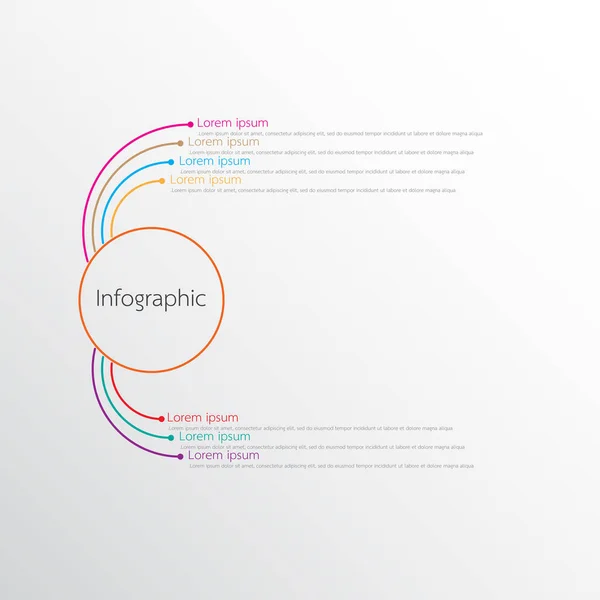 Modelos de infográficos vetoriais usados para relatórios detalhados. Todos os 7 tópicos . — Vetor de Stock