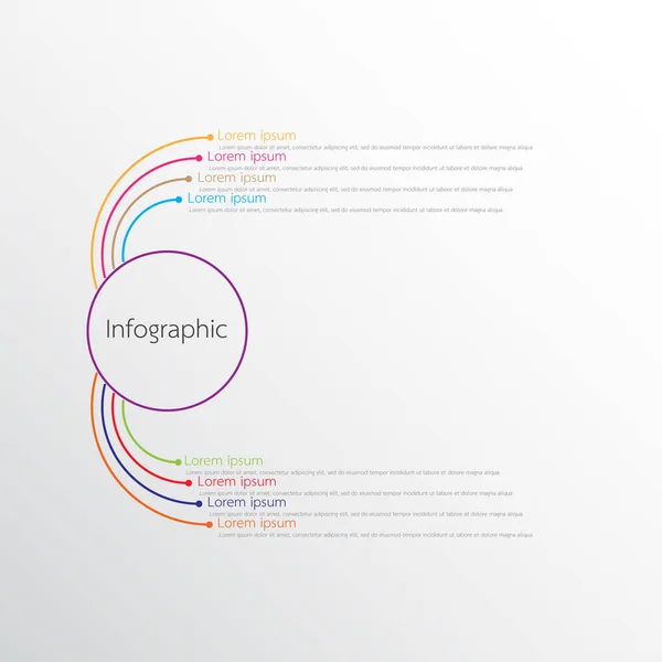 Vektor-Infografik-Vorlagen für detaillierte Berichte. Alle 8 Themen. — Stockvektor