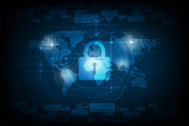 Vektör güvenlik dünya kavramı.