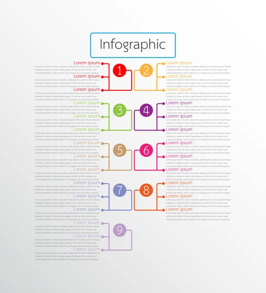 Modèles d'infographie vectorielle utilisés pour les rapports détaillés. Les 9 thèmes . — Image vectorielle