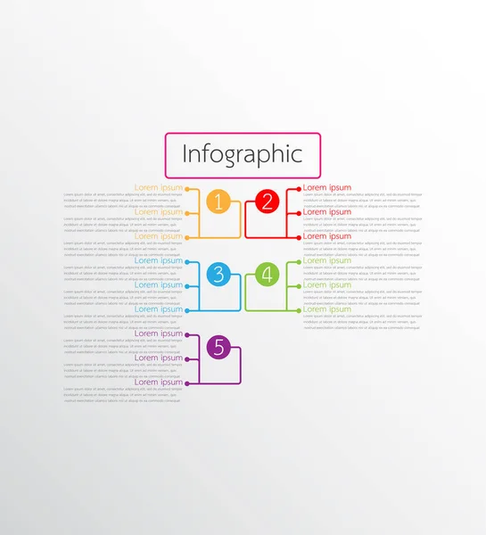Modèles d'infographie vectorielle utilisés pour les rapports détaillés. Les 5 thèmes . — Image vectorielle