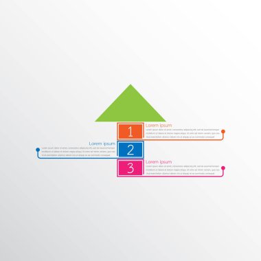 Detaylı raporlar için kullanılan vektör bilgi şablonları. Üç başlık.