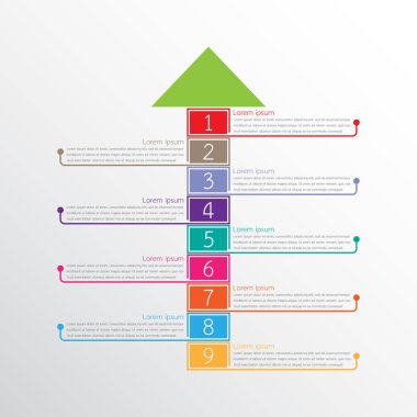 Detaylı raporlar için kullanılan vektör bilgi şablonları. Tüm 9 başlık.