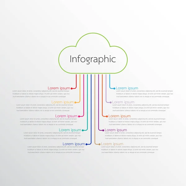 Plantillas de infografía vectorial utilizadas para informes detallados. Los 10 temas . — Archivo Imágenes Vectoriales