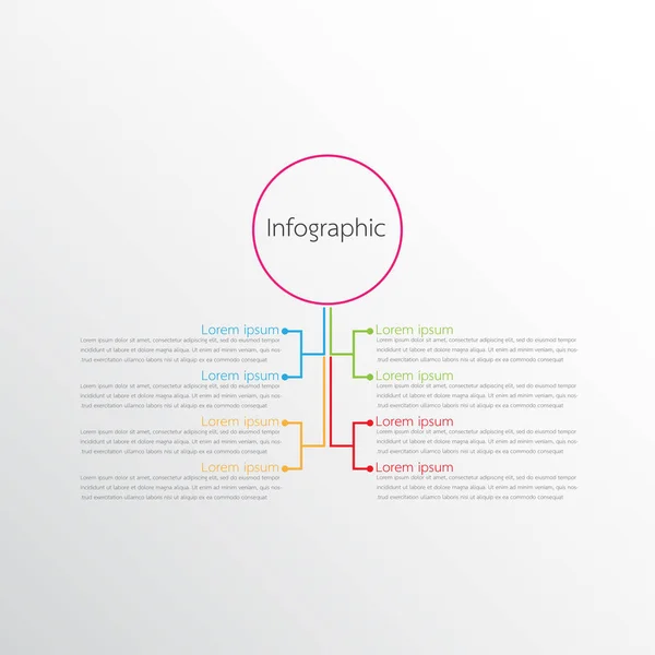 Plantillas de infografía vectorial utilizadas para informes detallados. Los 4 temas . — Archivo Imágenes Vectoriales