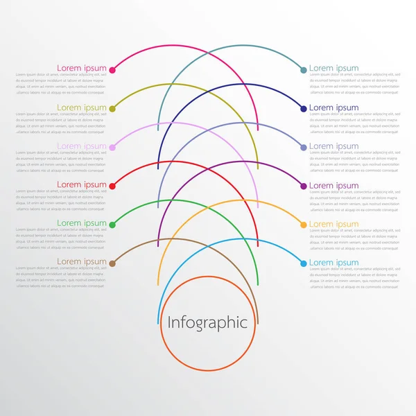 Modèles d'infographie vectorielle utilisés pour les rapports détaillés. Tous les 12 sujets . — Image vectorielle