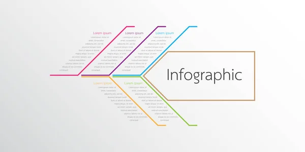 Modèles d'infographie vectorielle utilisés pour les rapports détaillés. Les 5 thèmes . — Image vectorielle